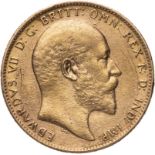 United Kingdom, Edward VII, 1904 Gold Sovereign, Extremely fine, harshly cleaned