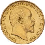 United Kingdom, Edward VII, 1902 Gold Half-Sovereign, Matte proof, Virtually uncirculated