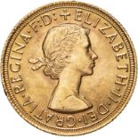 United Kingdom, Elizabeth II, 1965 Gold Sovereign, About uncirculated