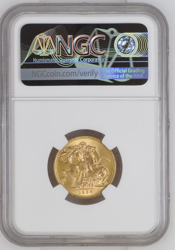 United Kingdom, Elizabeth II, 1958 Gold Sovereign, NGC MS 65 - Image 4 of 4