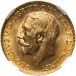 United Kingdom, George V, 1925 Gold Sovereign, NGC MS 66