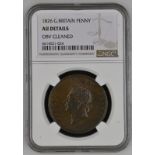 United Kingdom, George IV, 1826 Copper Penny, NGC AU Details