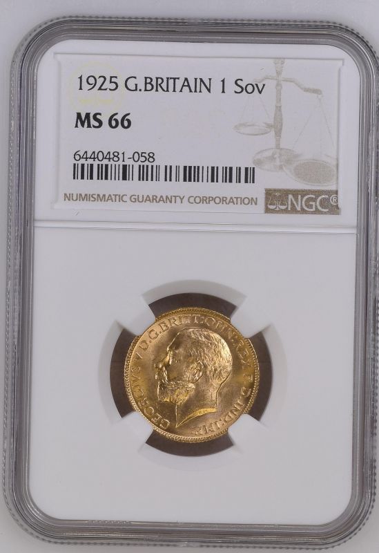 United Kingdom, George V, 1925 Gold Sovereign, NGC MS 66 - Image 3 of 4