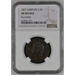 United Kingdom, George IV, 1827 Copper Halfpenny, NGC AU Details