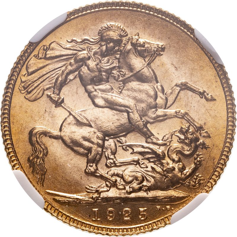 United Kingdom, George V, 1925 Gold Sovereign, NGC MS 66 - Image 2 of 4