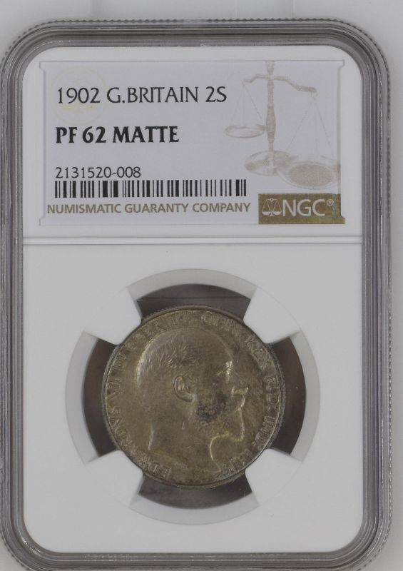 United Kingdom, Edward VII, 1902 Silver Florin, Matte proof, NGC PF 62 MATTE