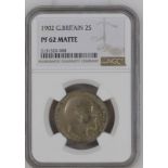 United Kingdom, Edward VII, 1902 Silver Florin, Matte proof, NGC PF 62 MATTE