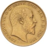 United Kingdom, Edward VII, 1902 Gold Sovereign, Matte Proof, Virtually uncirculated