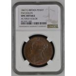 United Kingdom, Victoria, 1847 Copper Penny, NGC UNC Details