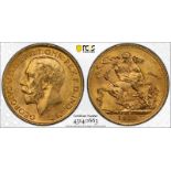 United Kingdom, George V, 1913 Gold Sovereign, PCGS MS63