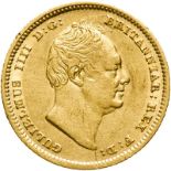 United Kingdom, William IV, 1835 Gold Half-Sovereign, Scarce - About very fine, cleaned