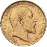 Australia, Edward VII, 1904 M Gold Sovereign, About uncirculated, ex-mount