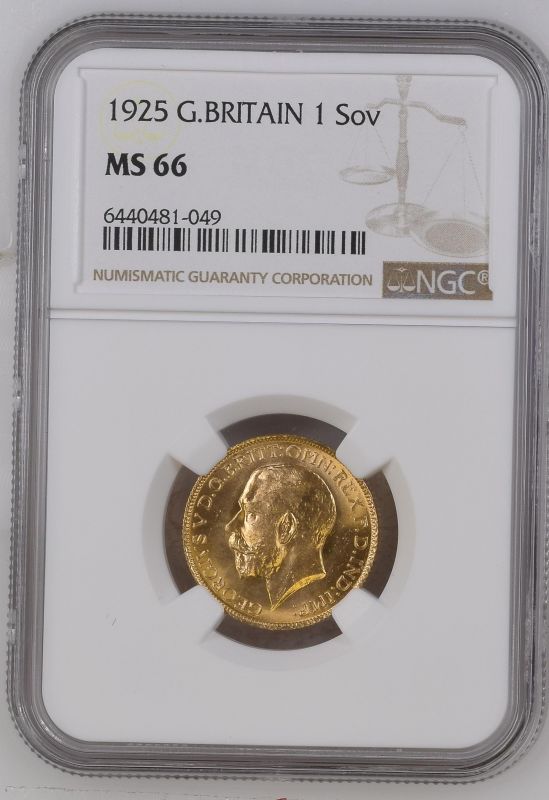 United Kingdom, George V, 1925 Gold Sovereign, NGC MS 66 - Image 3 of 4