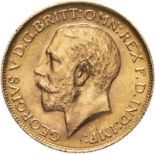 South Africa, George V, 1925 SA Gold Sovereign, About uncirculated, ex-mount