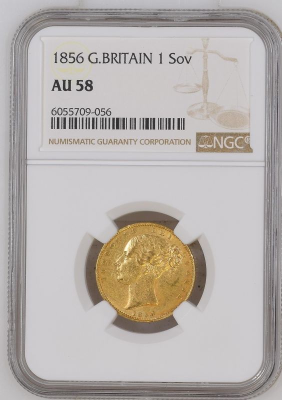 United Kingdom, Victoria, 1856 Gold Sovereign, NGC AU 58 - Image 3 of 4