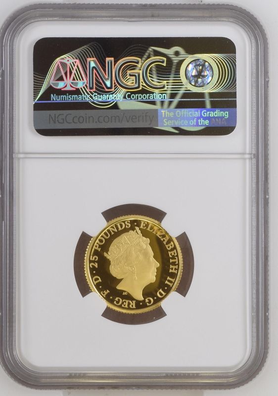 United Kingdom, Elizabeth II, 2022 Gold 25 Pounds, Year of the Tiger, Proof, NGC PF 69 ULTRA CAMEO - Image 2 of 2