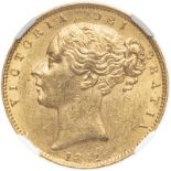 United Kingdom, Victoria, 1862 Gold Sovereign, NGC MS 61