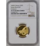 United Kingdom, Elizabeth II, 2020 Gold 25 Pounds, Bond, James Bond, Proof, NGC PF 70 ULTRA CAMEO