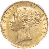 United Kingdom, Victoria, 1857 Gold Sovereign, NGC MS 61