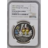 United Kingdom, Elizabeth II, 2021 Silver 2 Pounds, Alice Through the Looking Glass, Proof, NGC PF 6