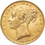 United Kingdom, Victoria, 1856 Gold Sovereign, NGC AU 58