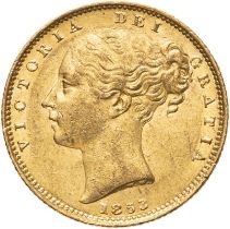 United Kingdom, Victoria, 1853 Gold Sovereign, WW raised, NGC AU 58
