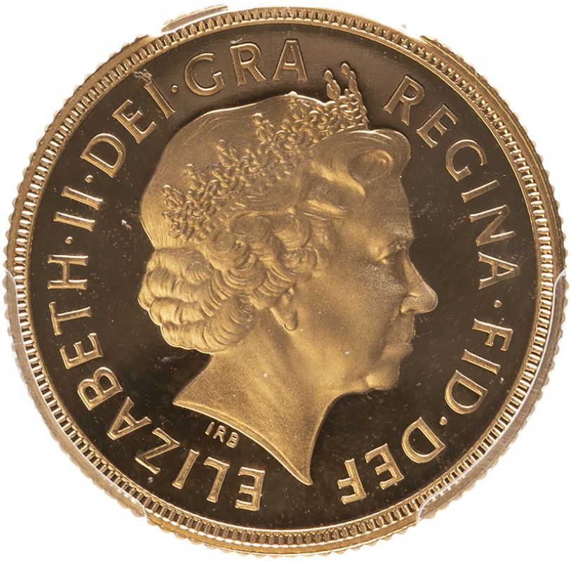 United Kingdom, Elizabeth II, 2002 Gold Sovereign, Golden Jubilee, Proof, PCGS PR70 DCAM - Image 2 of 2