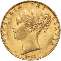 United Kingdom, Victoria, 1845 Gold Sovereign, Closer 4 5, NGC AU 58