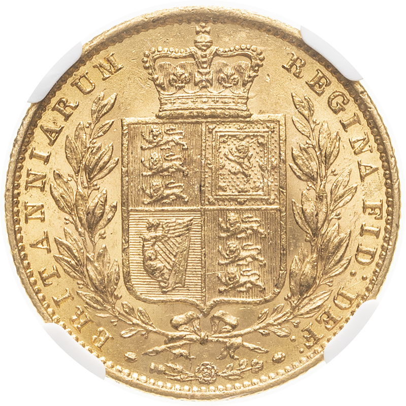 United Kingdom, Victoria, 1857 Gold Sovereign, NGC MS 61 - Image 2 of 4