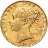 United Kingdom, Victoria, 1842 Gold Sovereign, Open 2, NGC AU 55