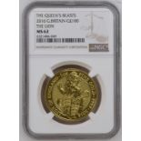 United Kingdom, Elizabeth II, 2016 Gold 100 Pounds, Lion of England, Bullion issue, NGC MS 62