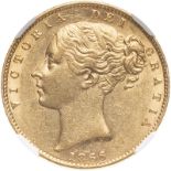 United Kingdom, Victoria, 1866 Gold Sovereign, NGC AU 58