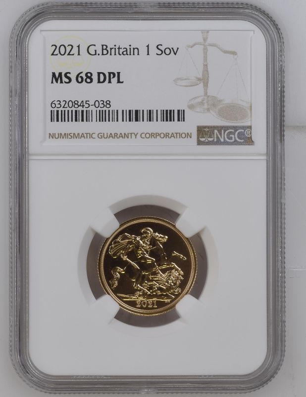 United Kingdom, Elizabeth II, 2021 Gold Sovereign, Bullion, NGC MS 68 DPL