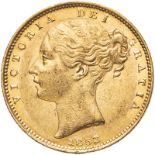 United Kingdom, Victoria, 1853 Gold Sovereign, WW raised, NGC MS 60