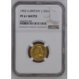 United Kingdom, Edward VII, 1902 Gold Half-Sovereign, Matte proof, NGC PF 61 MATTE