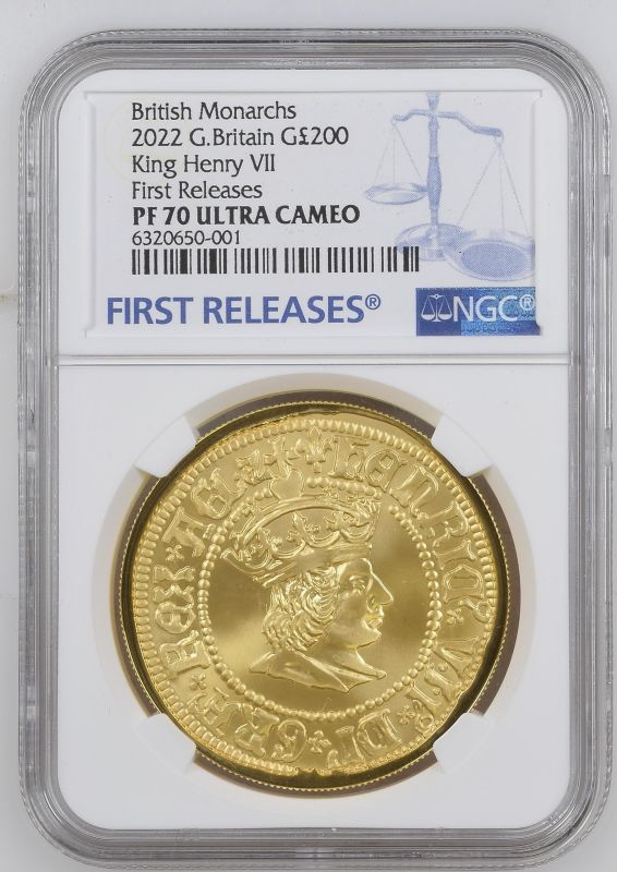 United Kingdom, Elizabeth II, 2022 Gold 200 Pounds, King Henry VII, Proof, NGC PF 70 ULTRA CAMEO Box