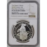 United Kingdom, Elizabeth II, 2018 Silver 2 Pounds, Black Bull of Clarence, Proof, NGC PF 69 ULTRA C