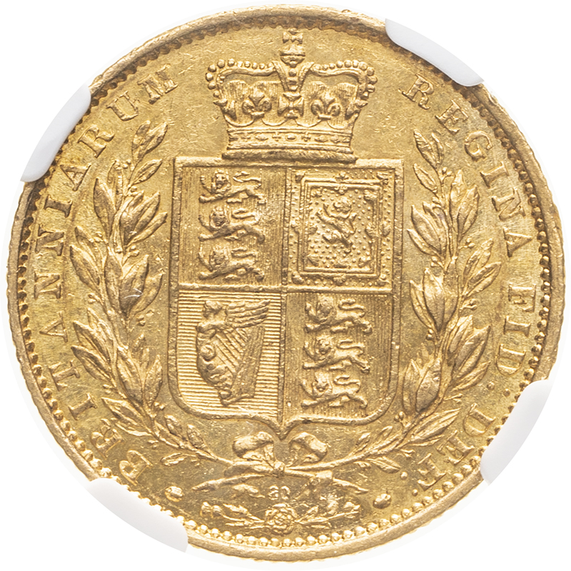 United Kingdom, Victoria, 1864 Gold Sovereign, NGC AU 55 - Image 2 of 4