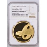 2020 Gold 200 Pounds (2 oz.) Bond, James Bond Proof NGC PF 69 ULTRA CAMEO #2105002-005