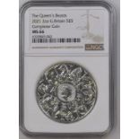 United Kingdom, Elizabeth II, 2021 Silver 5 Pounds, The Queen's Beasts 2021, NGC MS 66