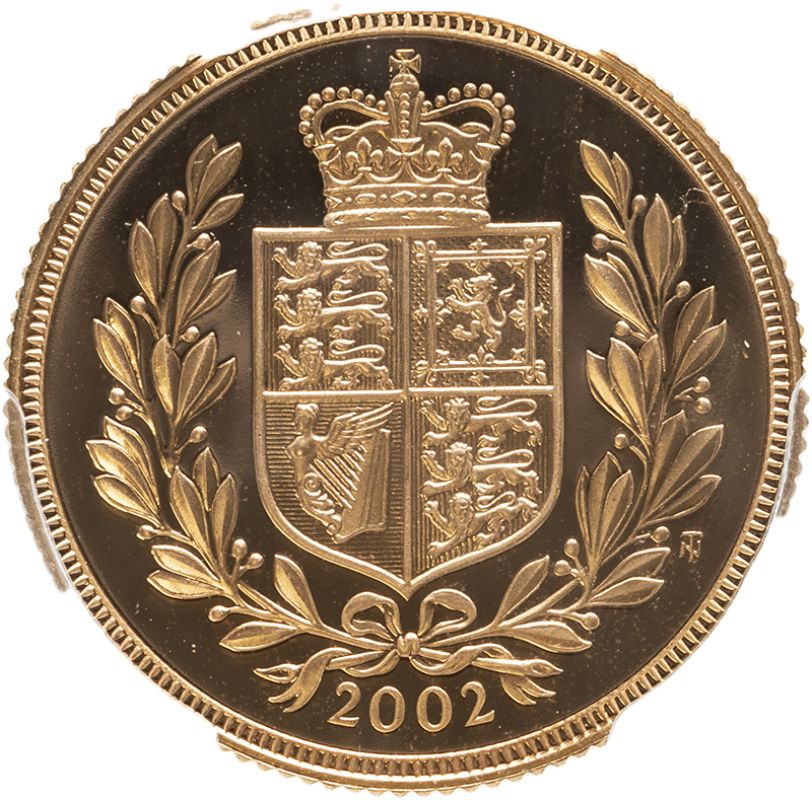 United Kingdom, Elizabeth II, 2002 Gold Sovereign, Golden Jubilee, Proof, PCGS PR70 DCAM