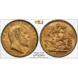 United Kingdom, Edward VII, 1907 Gold Sovereign, PCGS MS62