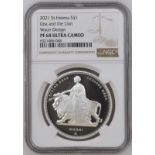 St. Helena, Elizabeth II, 2021 Silver One Pound, Una and the Lion, Proof, NGC PF 68 ULTRA CAMEO Box