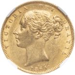 United Kingdom, Victoria, 1864 Gold Sovereign, NGC MS 61