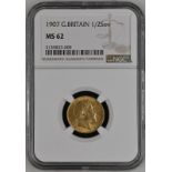 United Kingdom, Edward VII, 1907 Gold Half-Sovereign, NGC MS 62