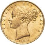 United Kingdom, Victoria, 1869 Gold Sovereign, NGC AU 58