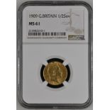 United Kingdom, Edward VII, 1909 Gold Half-Sovereign, NGC MS 61