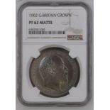 United Kingdom, Edward VII, 1902 Silver Crown, Matte proof, NGC PF 62 MATTE