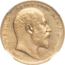 United Kingdom, Edward VII, 1902 Gold Sovereign, Matte Proof, NGC PF 61 MATTE