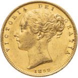 United Kingdom, Victoria, 1852 Gold Sovereign, NGC AU 58